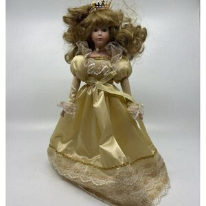Vintage House Of Hatten Inc Doll Angel Christmas Tree Topper Crown Gold 14.5 In